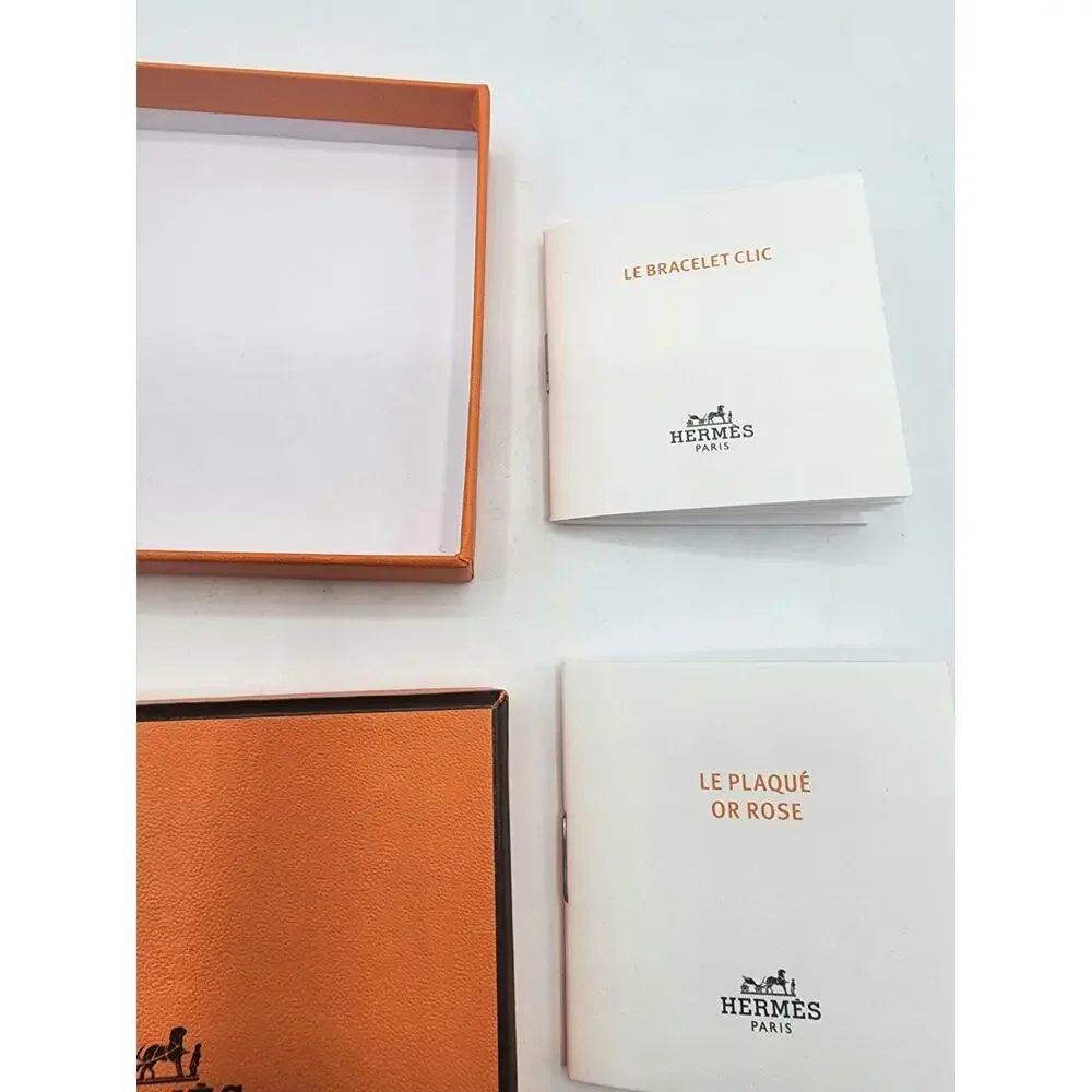 Hermes Empty Box with Pamphlets and Gift Bag.